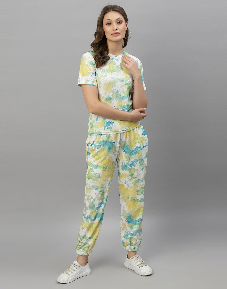 Green And Blue Tie and Dye Co-Ords Set | Sudathi