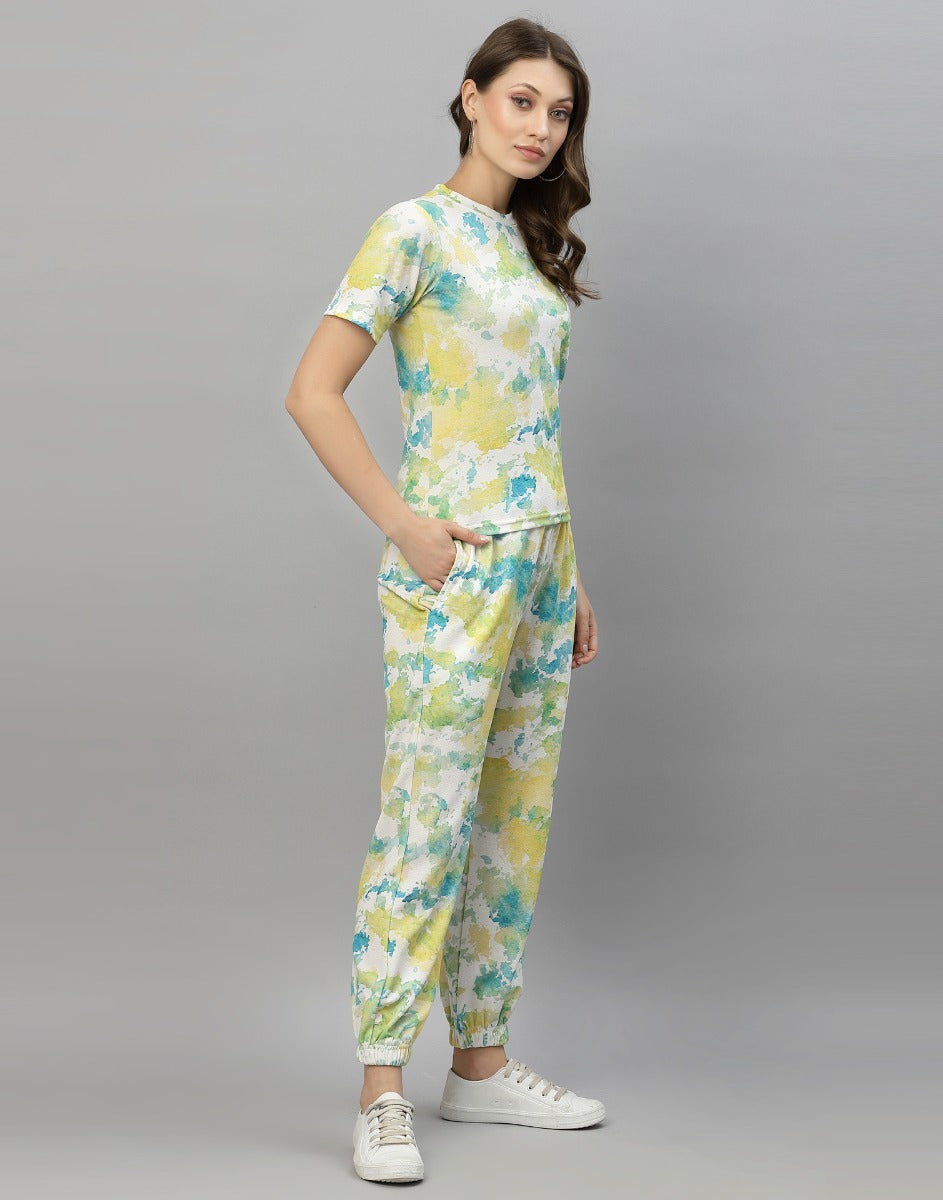 Green And Blue Tie and Dye Co-Ords Set | Sudathi