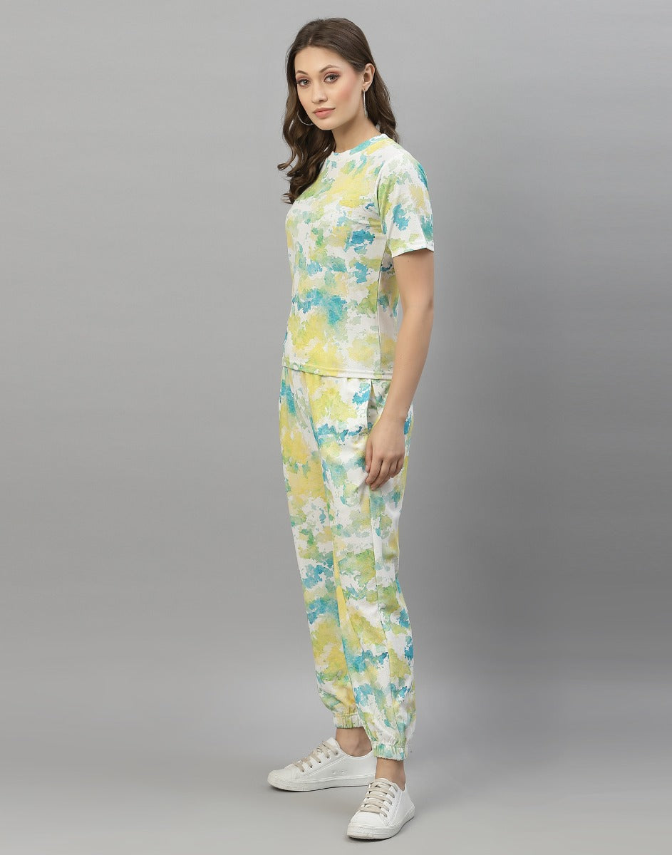 Green And Blue Tie and Dye Co-Ords Set | Sudathi