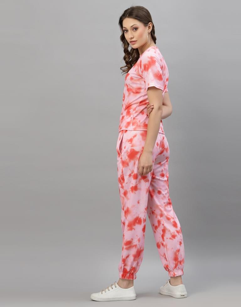 Orange And White Tie and Dye Co-Ords Set | Sudathi