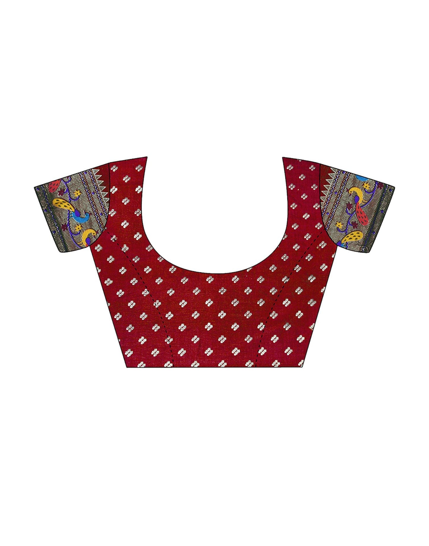 Rama Printed Silk Saree