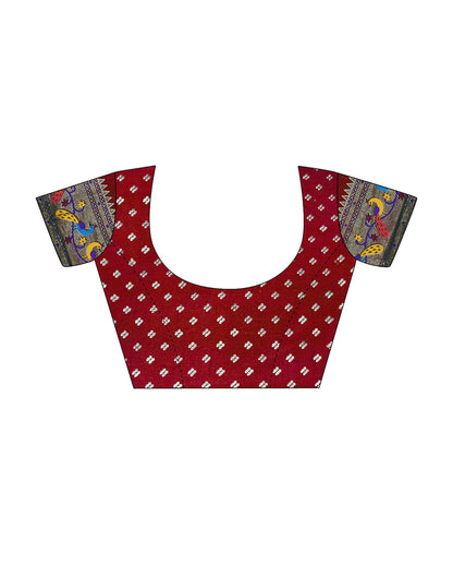 Rama Printed Silk Saree