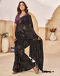 Black & Wien Printed Georgette Saree