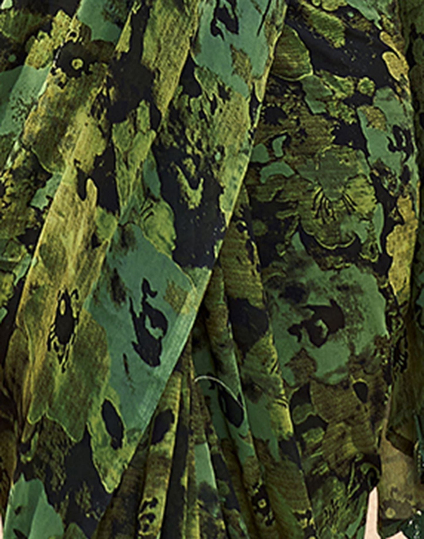 Green Printed Georgette Saree