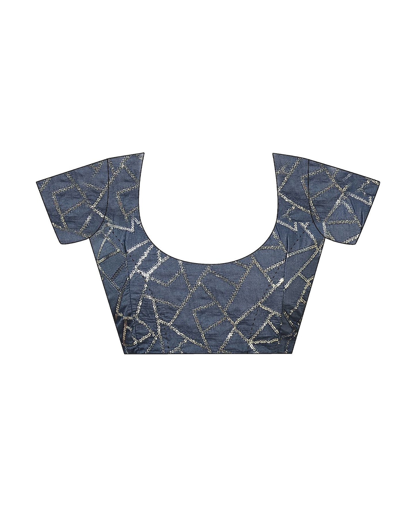 Black Printed Georgette Saree