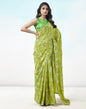 Olive Green Printed Silk Saree