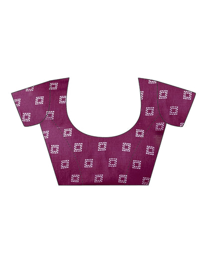 Pink Printed Cotton Saree