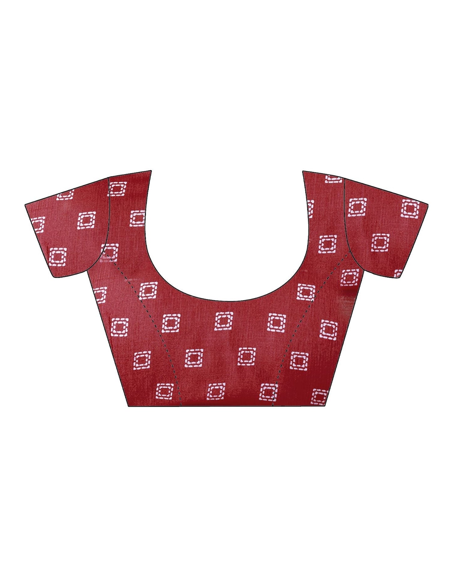 Red Printed Cotton Saree