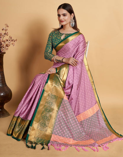 Light Pink Jacquard Silk Saree