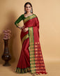Maroon Jacquard Silk Saree