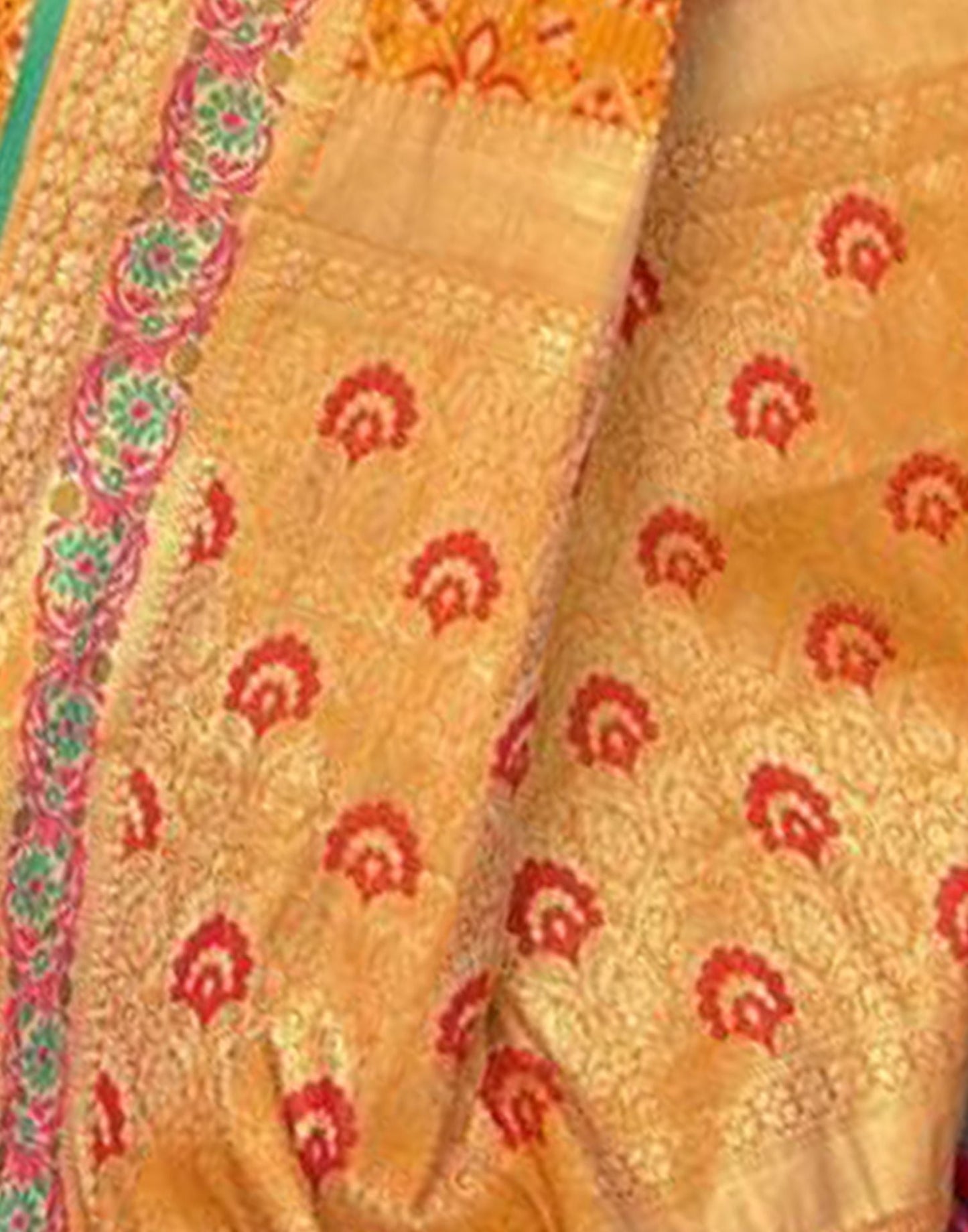 Yellow Jacquard Silk Saree