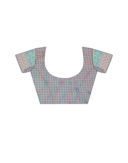 Blue Jacquard Silk Saree