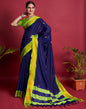 Dark Blue Jacquard Silk Saree