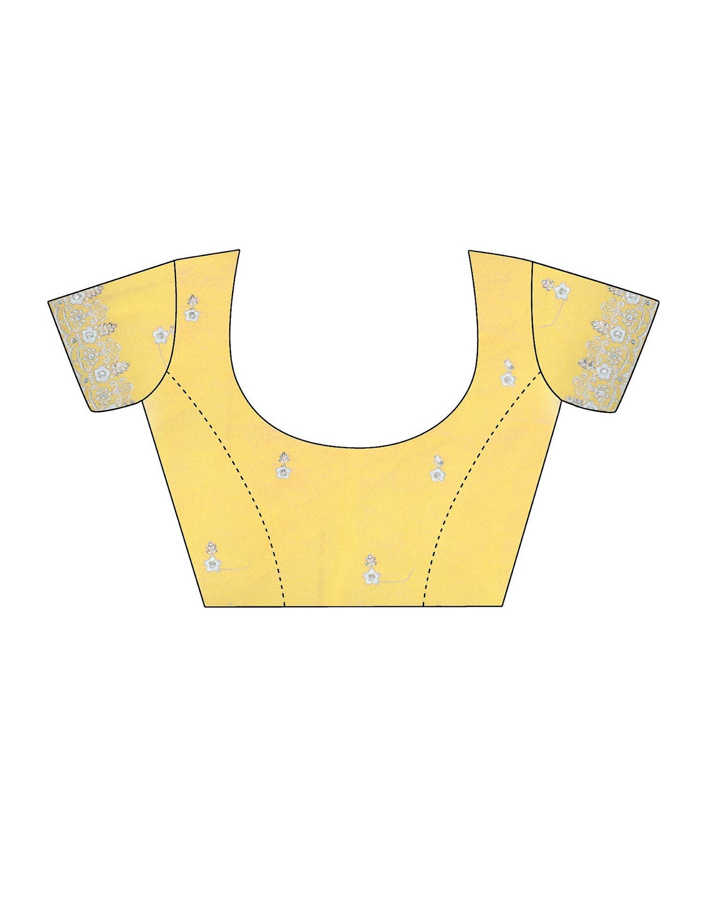 Yellow Plain Chiffon Saree