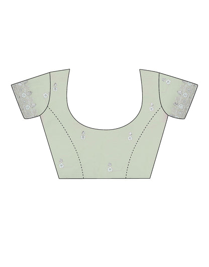 Pastel Green Plain Chiffon Saree