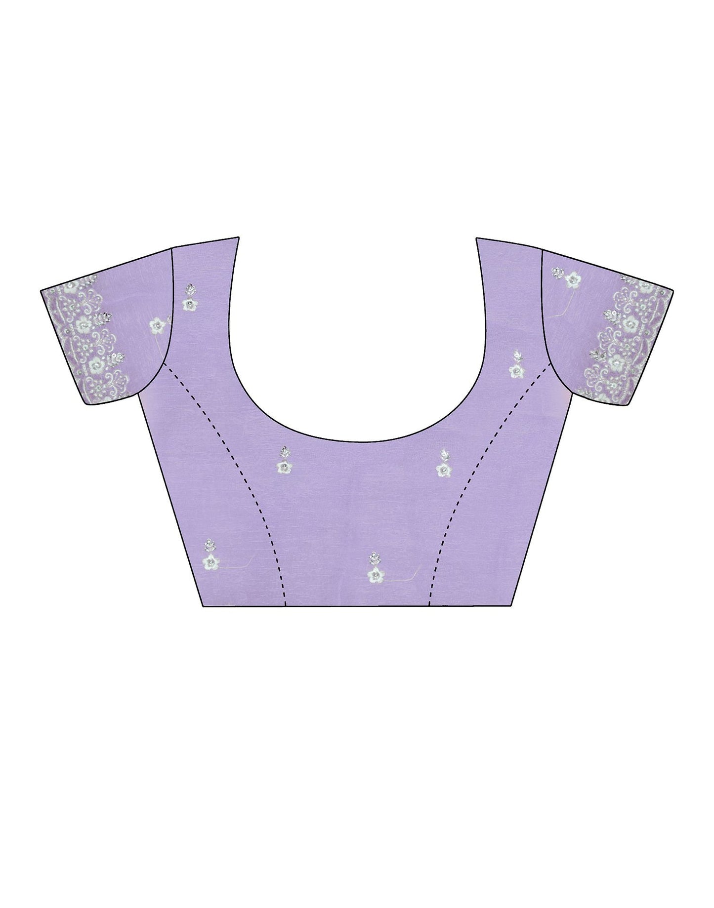 Light Purple Plain Chiffon Saree