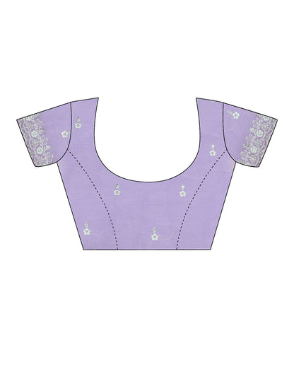 Light Purple Plain Chiffon Saree