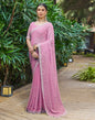 Rose Pink Plain Chiffon Saree