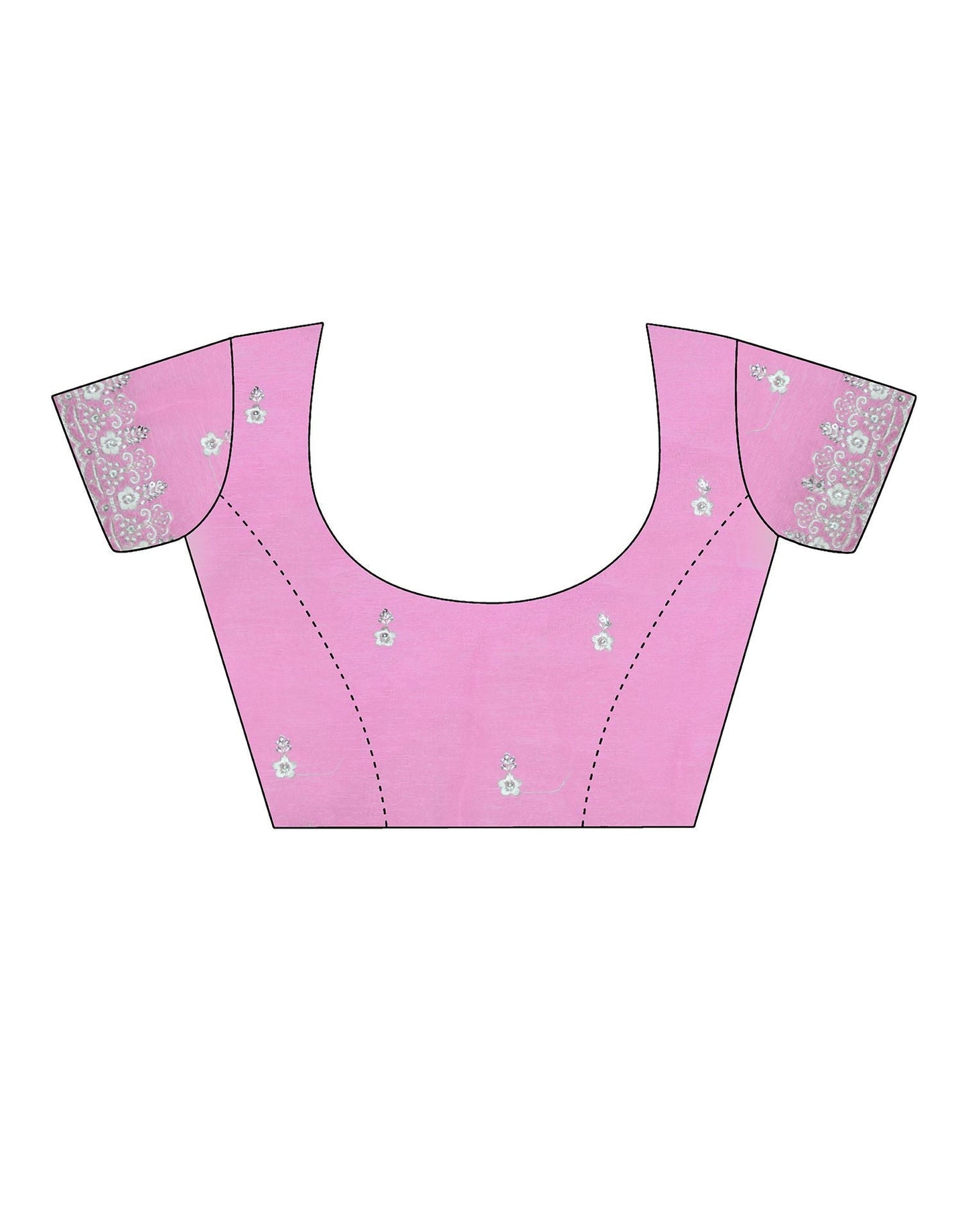 Rose Pink Plain Chiffon Saree