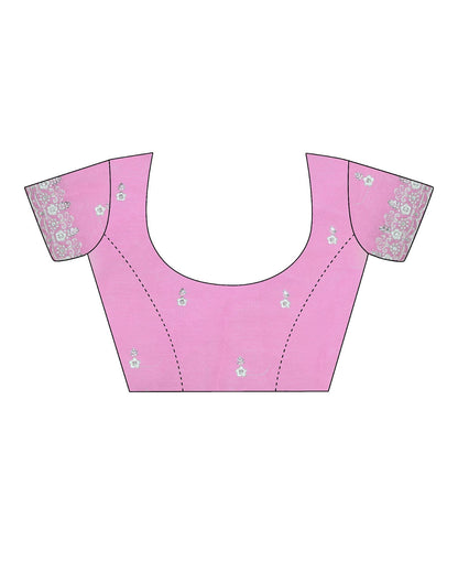 Rose Pink Plain Chiffon Saree