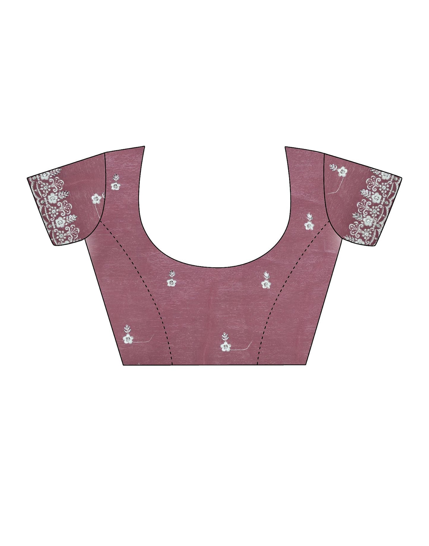 Mauve Plain Chiffon Saree