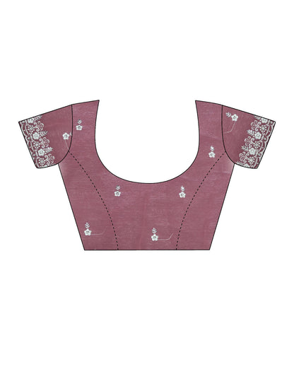 Mauve Plain Chiffon Saree