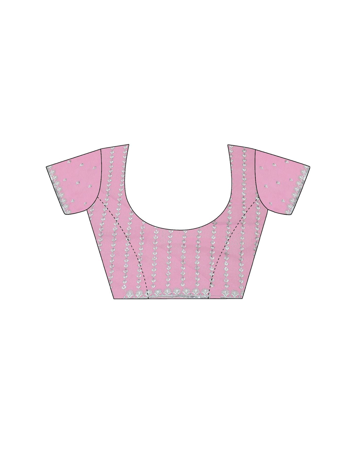 Light Pink Plain Chiffon Saree