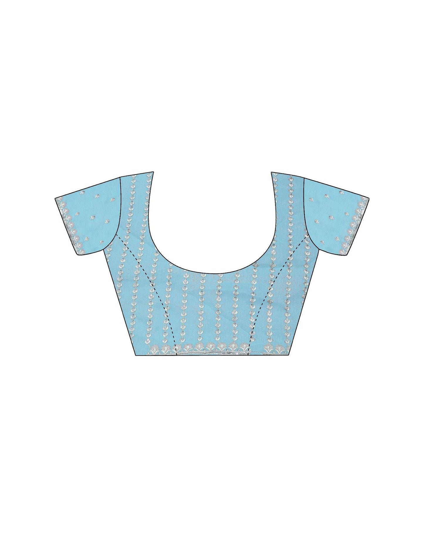 Turqouise Blue Plain Chiffon Saree