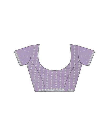 Light Purple Plain Chiffon Saree