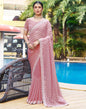 Rose Pink Plain Chiffon Saree