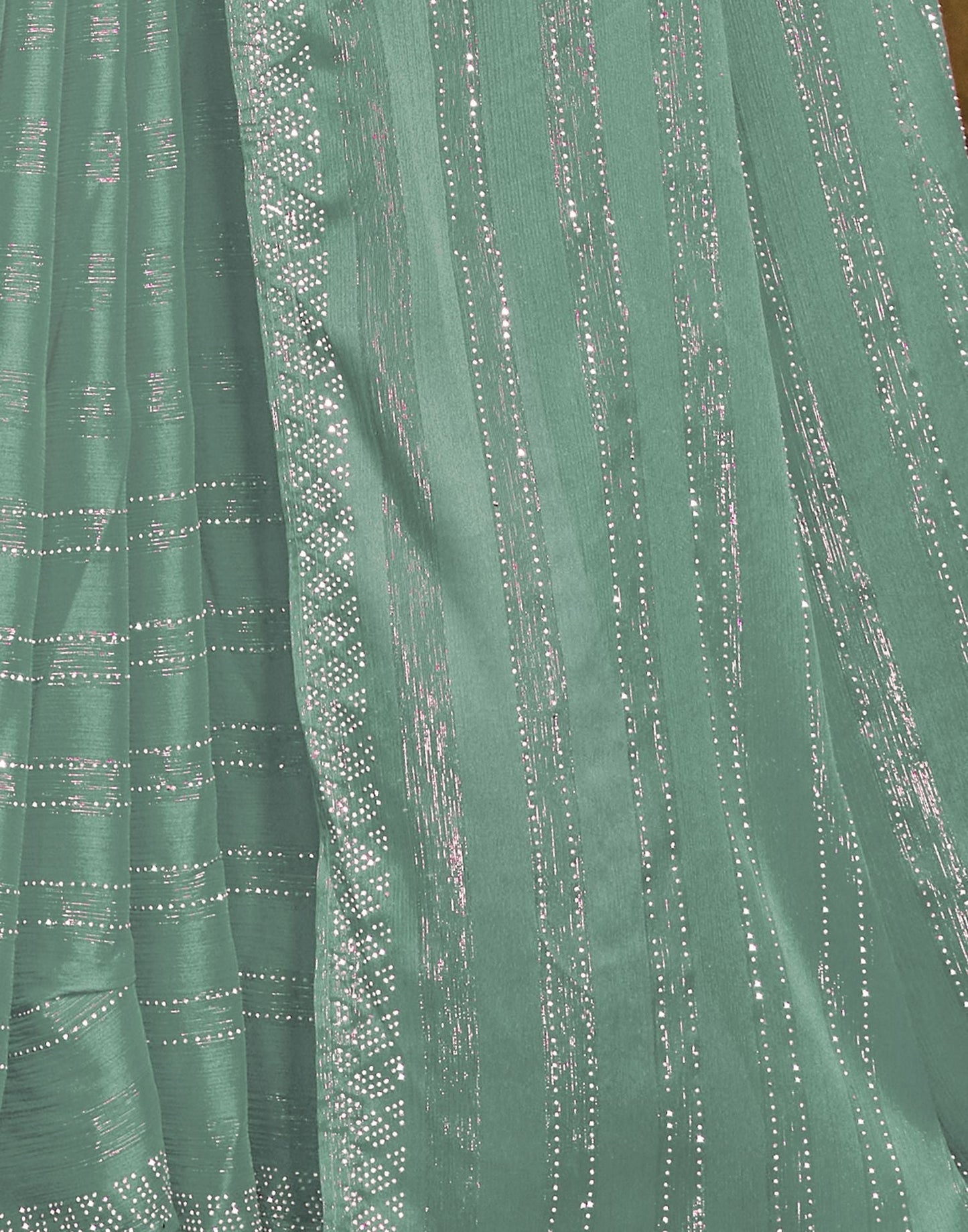 Pastel Green Plain Chiffon Saree