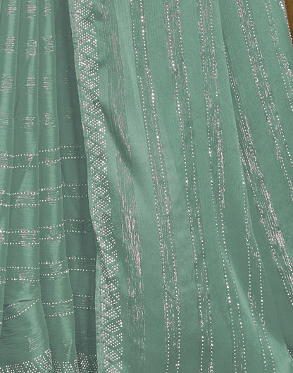 Pastel Green Plain Chiffon Saree