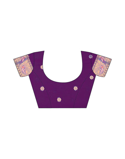 Purple Jacquard Silk Saree