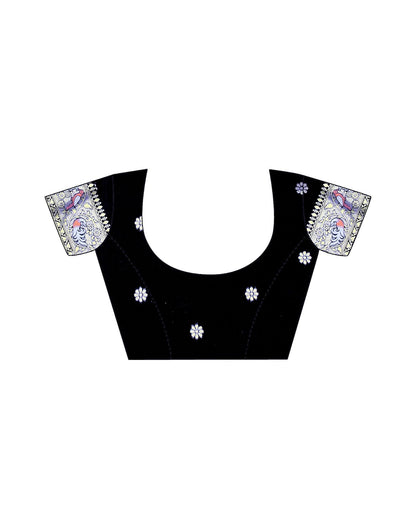 Black Jacquard Silk Saree