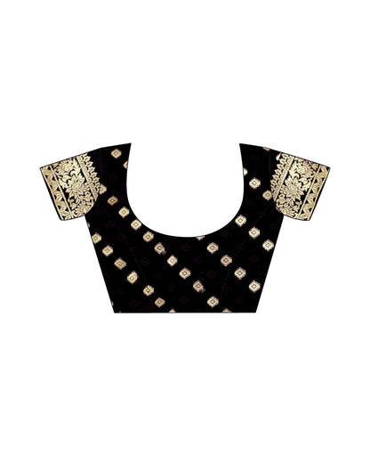 Black Jacquard Silk Saree