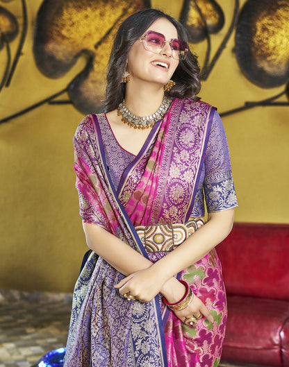 Rani Pink Silk Saree