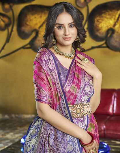 Rani Pink Silk Saree