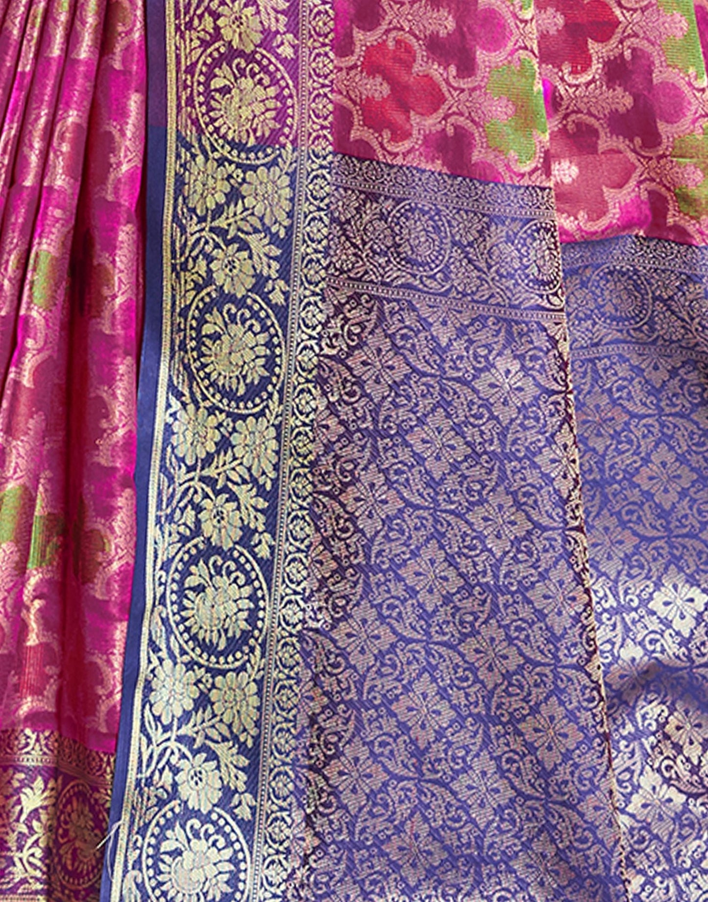 Rani Pink Silk Saree