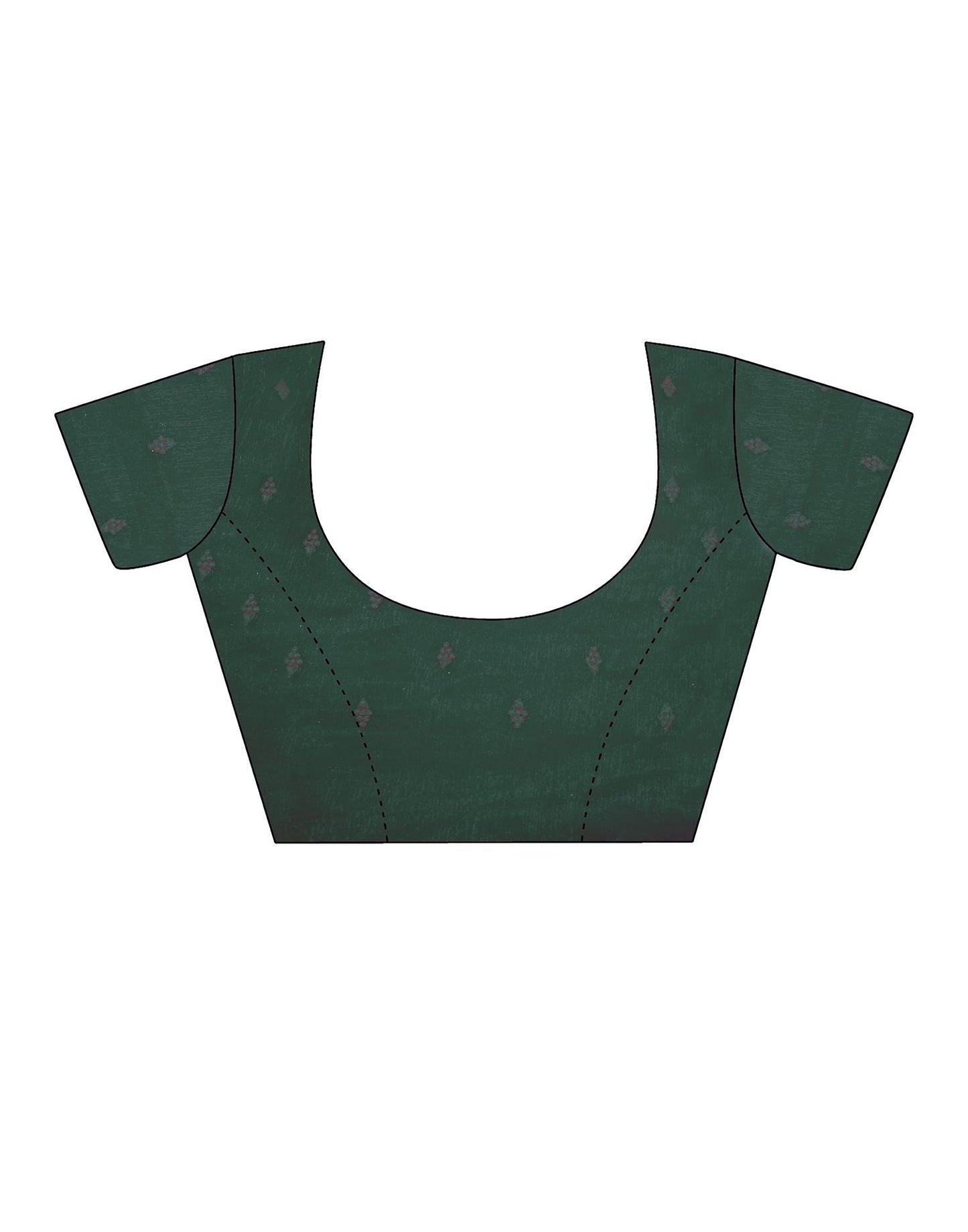 Dark Green Plain Chiffon Saree