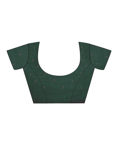 Dark Green Plain Chiffon Saree