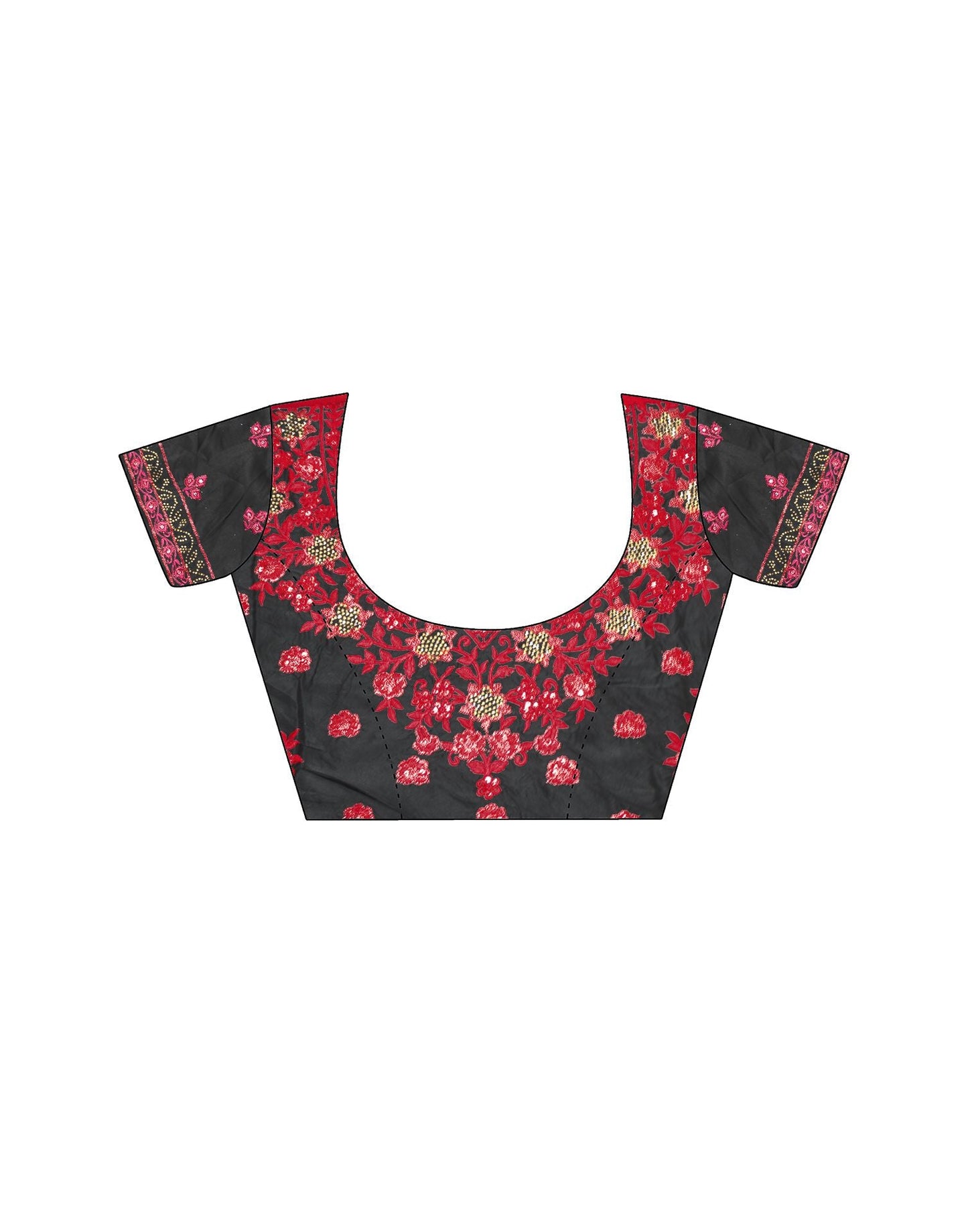 Red Plain Chiffon Saree