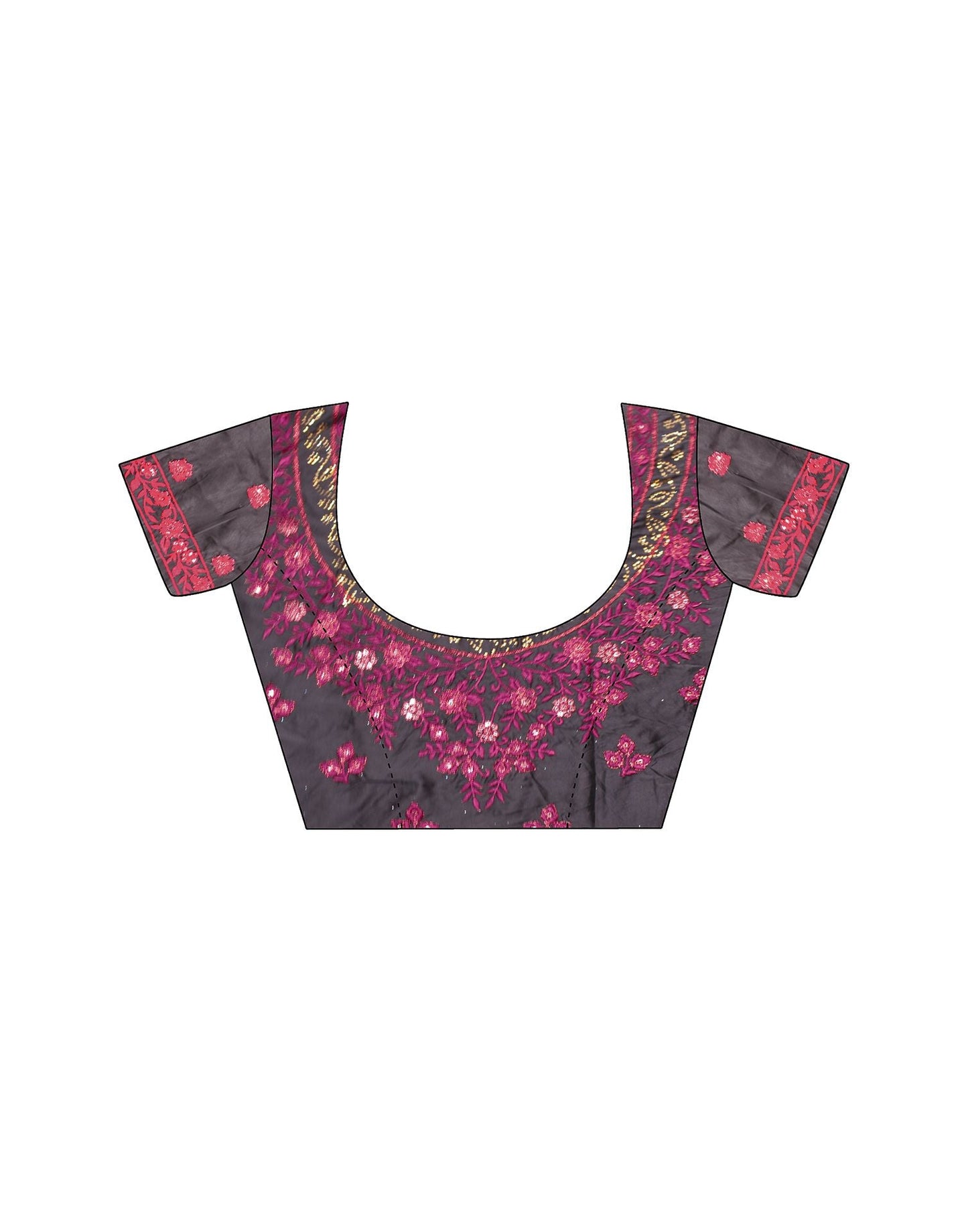 Wine Plain Chiffon Saree