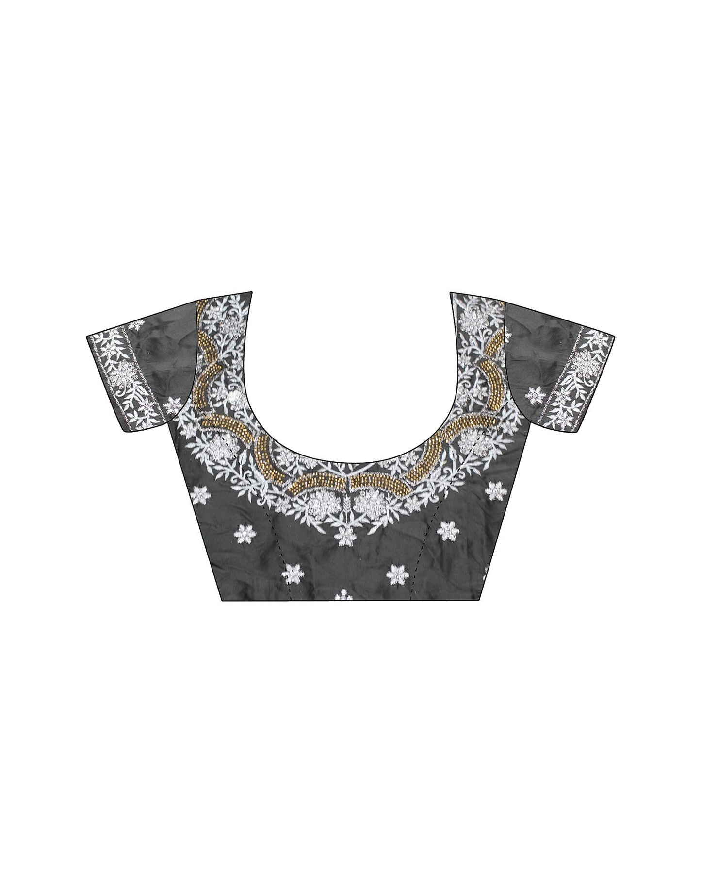 Grey Plain Chiffon Saree