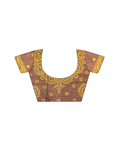 Turmeric Yellow Plain Chiffon Saree