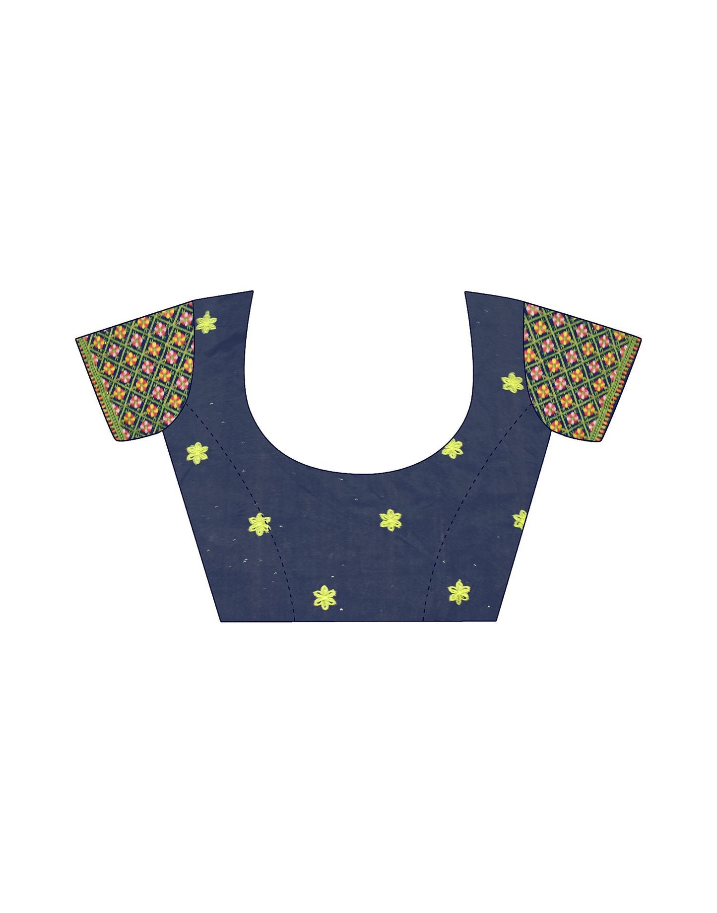 Dark Teal Blue Plain Chiffon Saree