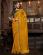 Turmeric Yellow Plain Chiffon Saree