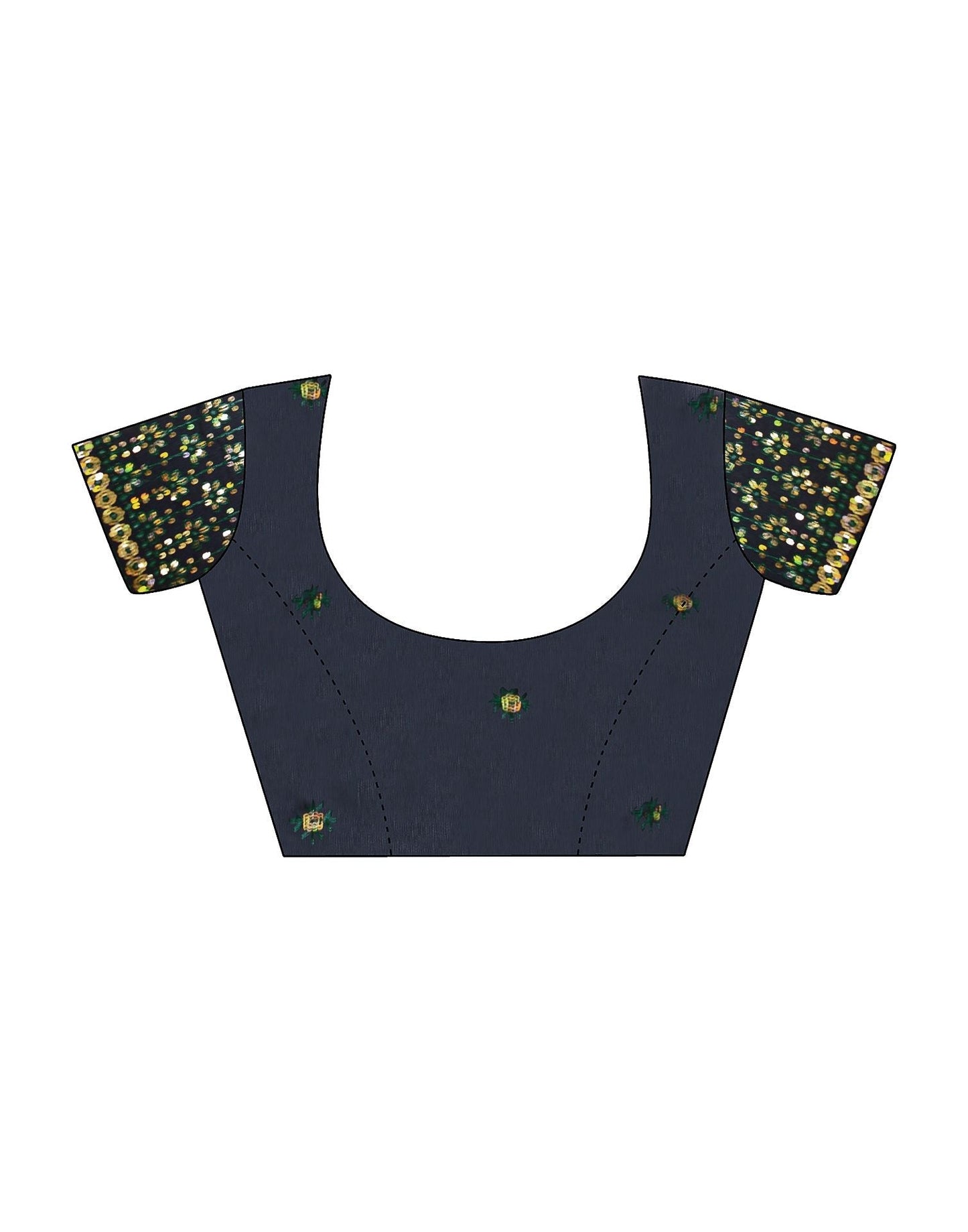 Rama Green Plain Chiffon Saree