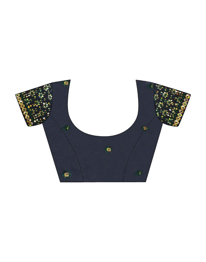 Rama Green Plain Chiffon Saree