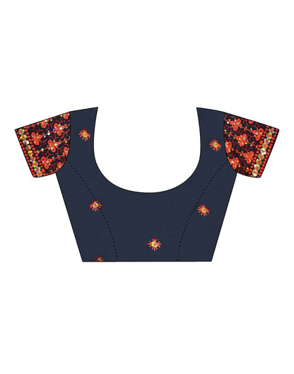 Black Plain Chiffon Saree