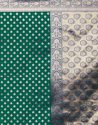 Bottle Green Jacquard Silk Saree